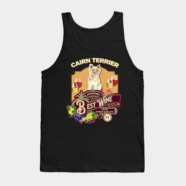 Cairn Terrier Best Wine - Dog Owner Wine Lover Gifts Tank Top by StudioElla